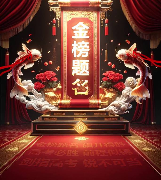金榜题名高考加油竖版祝福