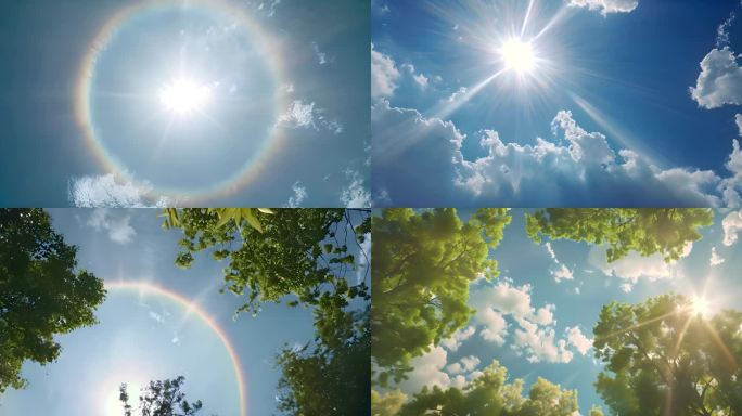 高温炎热 夏日高温天气 日晕 高温 热浪