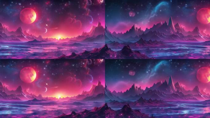 6k奇幻宇宙星空山脉loop