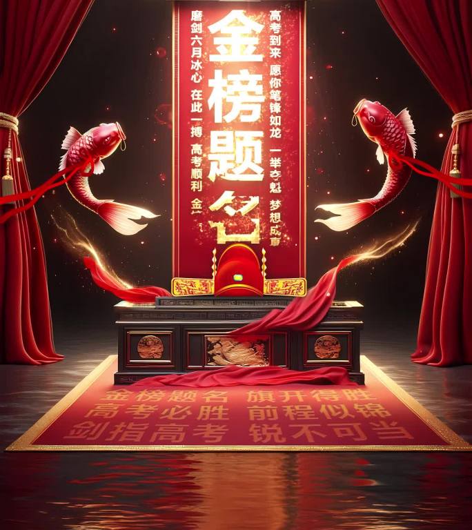金榜题名高考加油竖版祝福