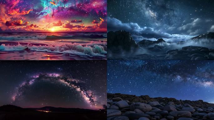 壮丽星空与银河美景绝美夜空