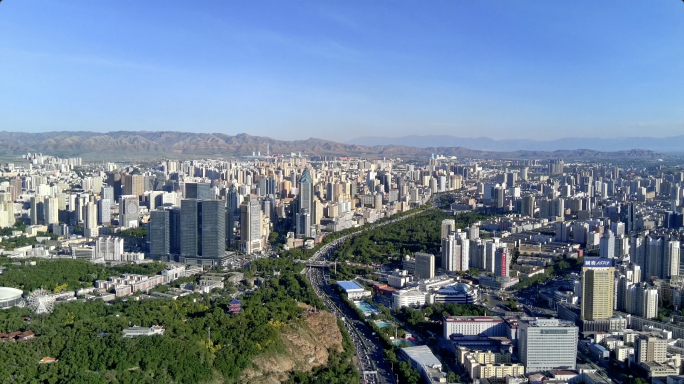 乌鲁木齐航拍 红山公园 西大桥
