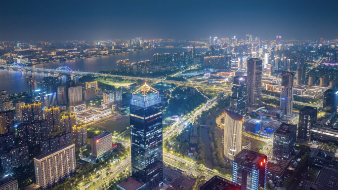 杭州日转夜和夜景延时