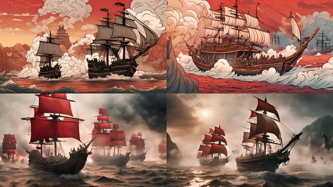 长合集海上帆船战争古代