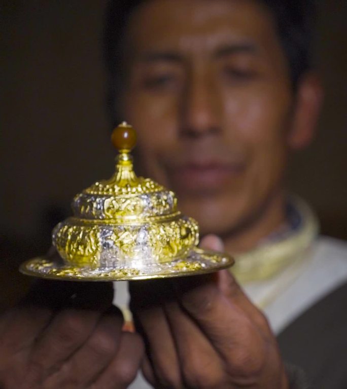 黄白铜藏式银杯 藏族银碗盖 银碗上色