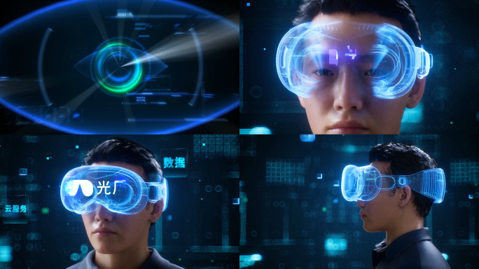 数字人戴VR眼镜穿梭C4D工程