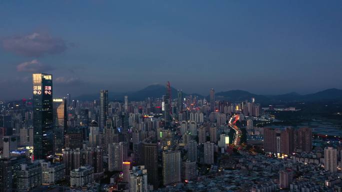 深圳城市夜景航拍4k