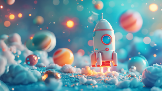 卡通宇航员 太空火箭卡通 宇宙卡通角色