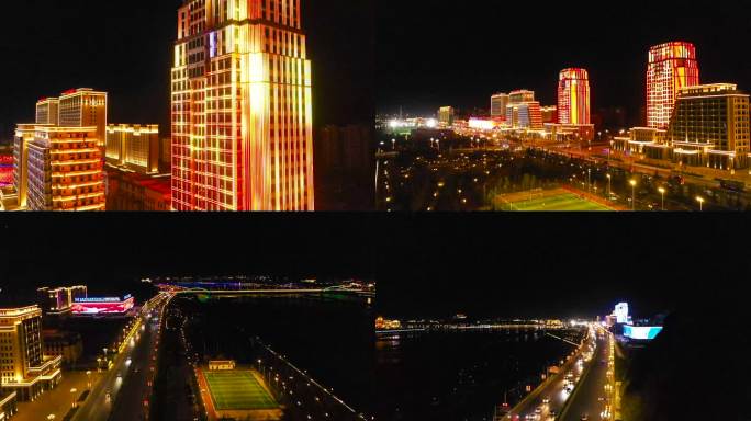 建筑灯光效果 城市灯光秀 拉萨电信大厦