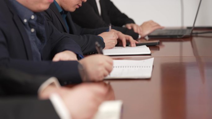 商务会议办公写字开会记录