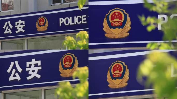 公安 警察 警徽 民警 派出所 视频素材