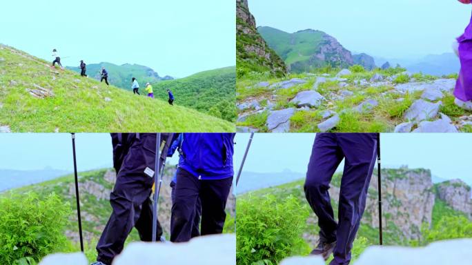 航拍徒步登山 探索 大自然 跋山涉水