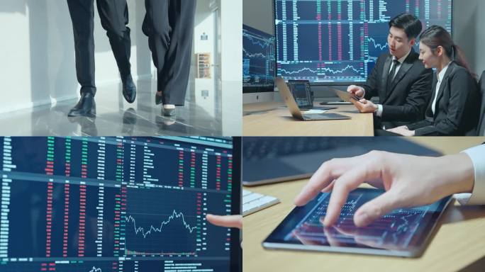 4k金融商务股票K线素材合集