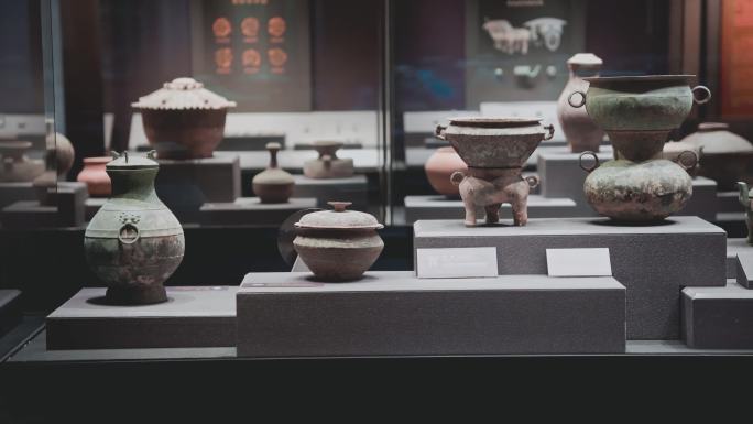 【4K】博物馆 古代文物 历史展柜 雕塑