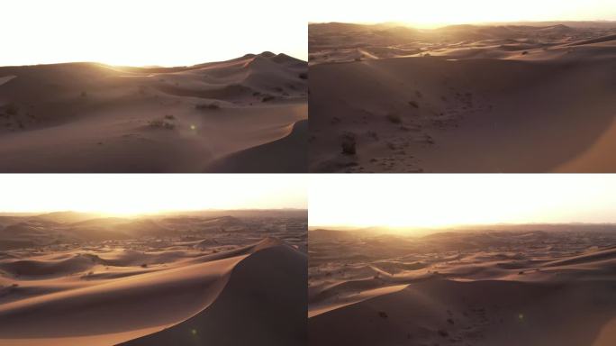 4K沙漠夕阳航拍