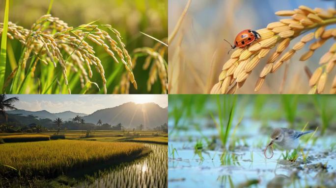 （原创）夏日金黄的稻田稻谷熟了大合集