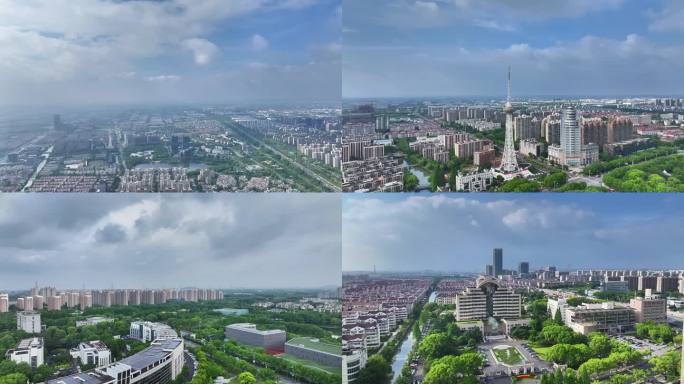 航拍青浦区地标建筑合集