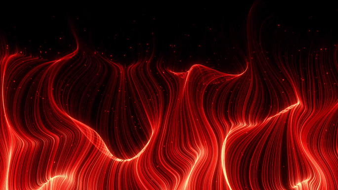 8k红色唯美粒子线条背景