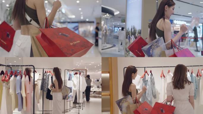 外国美女逛商场
