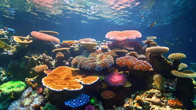 海底世界。海底珊瑚礁
