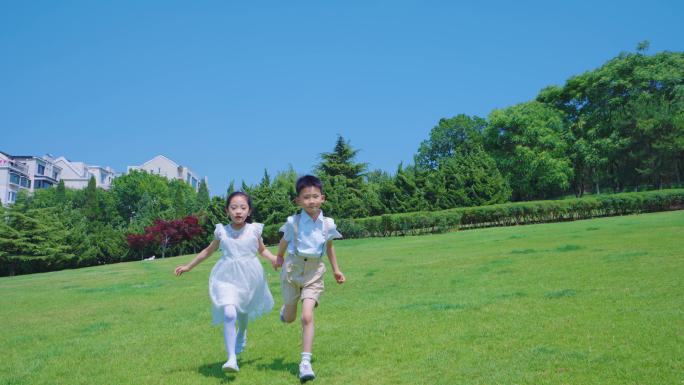 儿童奔跑 六一儿童节