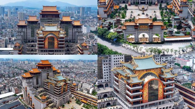 最新广西玉林云天文化城云天宫航拍