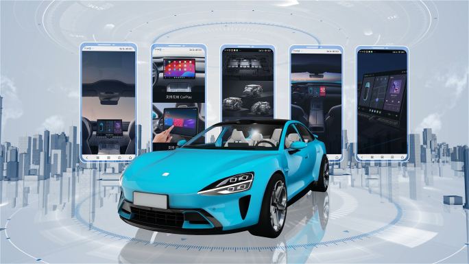 简洁新能源小米汽车科技展示AE模板