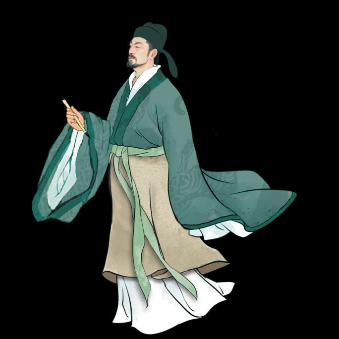 古代人物动画诗人杜牧带通道素材