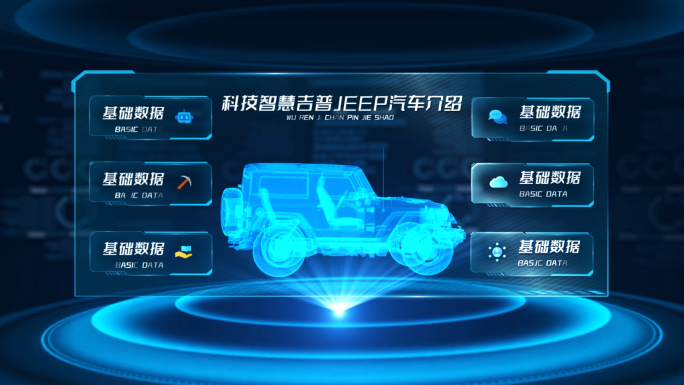 科技智慧吉普JEEP汽车介绍AE模板