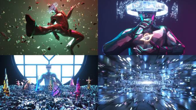 VR眼镜赛博世界虚拟元宇宙科技素材