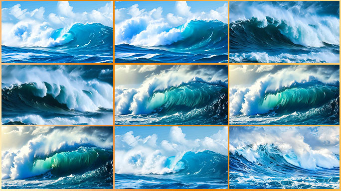 合集震撼海浪翻滚自然之力生生不息冒险挑战