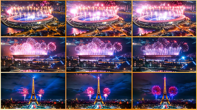 体育盛事开幕式烟花表演 法国巴黎奥运会