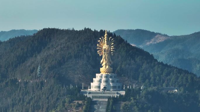 4k宁乡沩山千手观音密印寺航拍