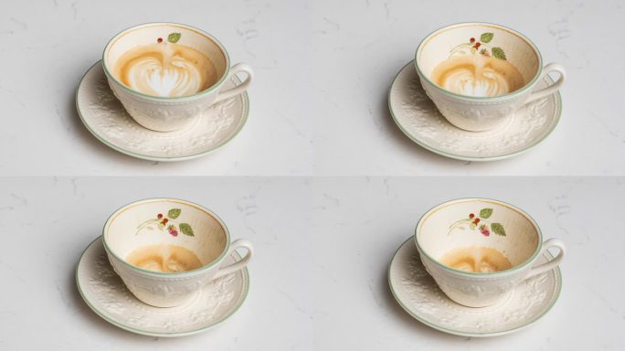 咖啡拿铁拉花的定格动画创意视频｜延时摄影