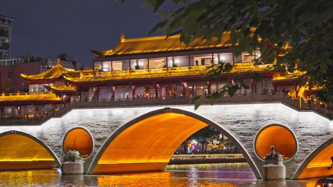 成都九眼桥 成都安顺廊桥 成都夜游锦江