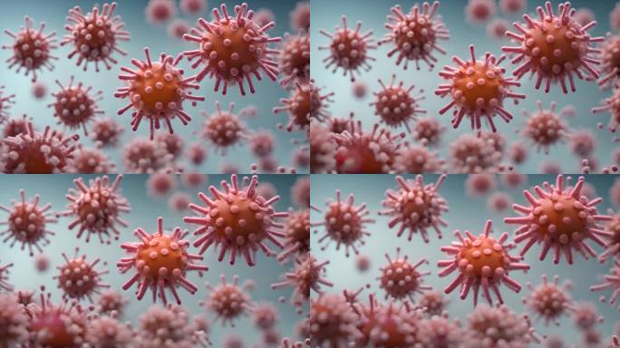 冠状病毒冠状病毒19病毒细胞宏3D动画