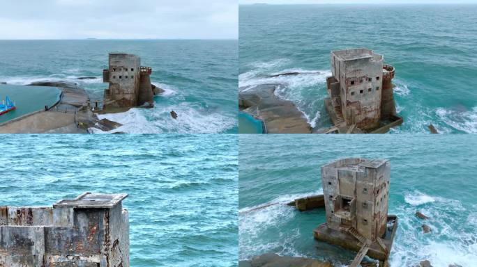 汕尾海上古堡航拍4K