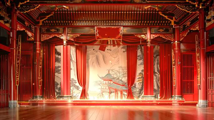 中国风古风舞台背景视频素材