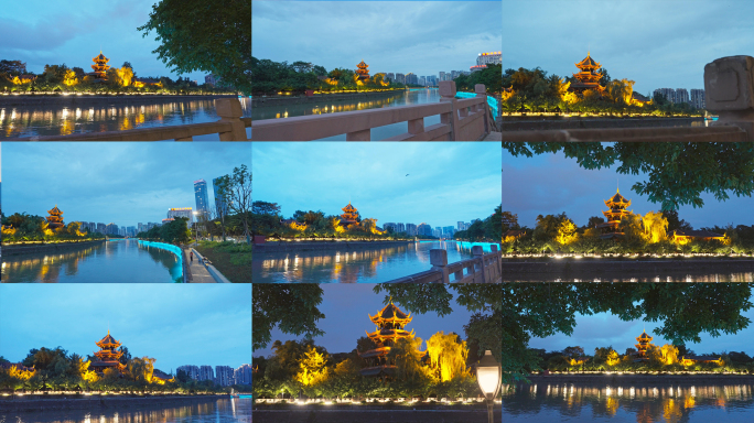 成都望江楼夜景 成都望江楼 望江楼公园