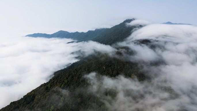 航拍厦门灌口十里蓝山云海