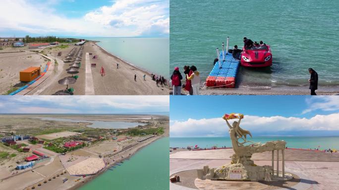 乌伦古湖 新疆福海黄金海岸景区4K航拍