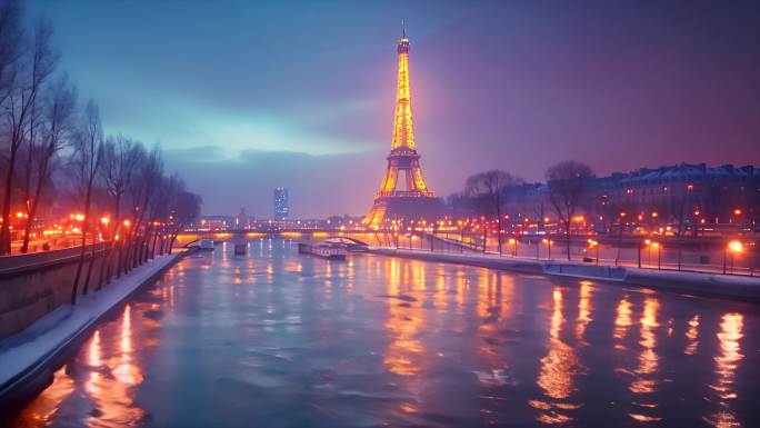 法国巴黎铁塔城市风景风光ai素材原创异国