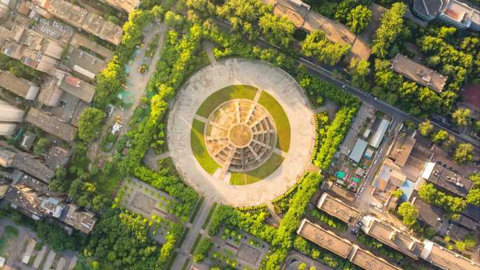 航拍西安隋唐天坛遗址延时