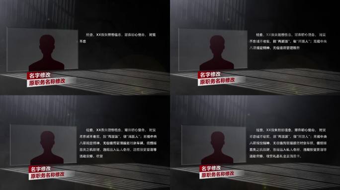 纪检反腐警示教育人物介绍框文字字幕