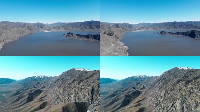 新疆阿勒泰地区可可托海水库航拍4K