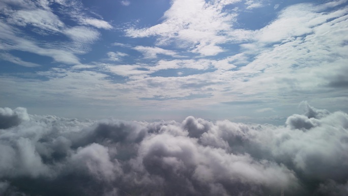 云端之上曙光云层之上白云上空视角云雾云朵