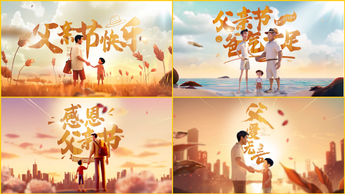 父亲节片头文字标题