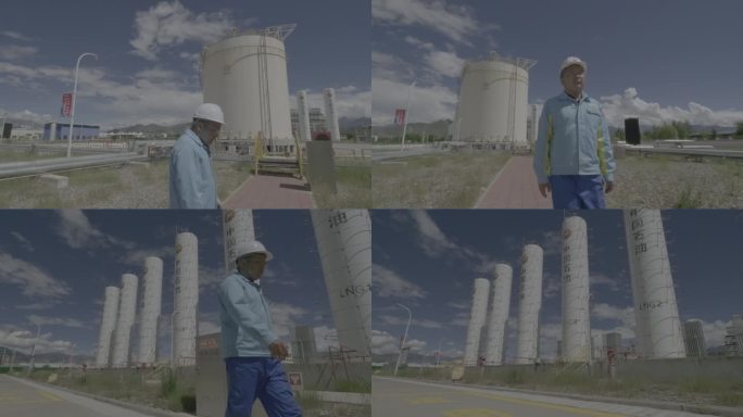 工人走路镜头