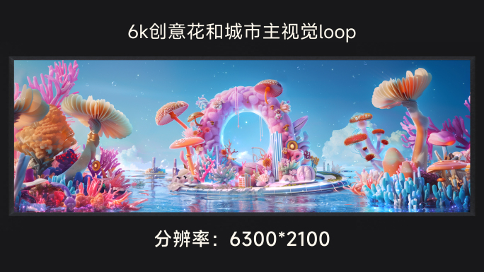 6k创意花和城市主视觉loop