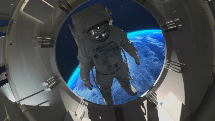 地球宇航员航天员出仓航天器空间站对接组合
